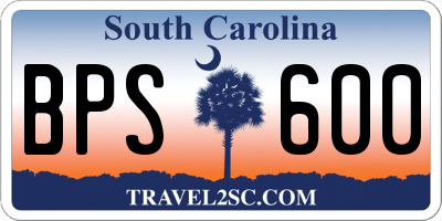 SC license plate BPS600