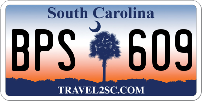 SC license plate BPS609