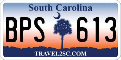 SC license plate BPS613