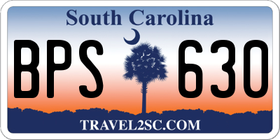 SC license plate BPS630