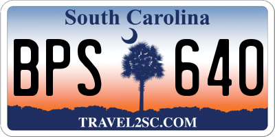 SC license plate BPS640