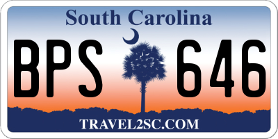 SC license plate BPS646