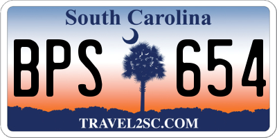 SC license plate BPS654