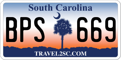 SC license plate BPS669