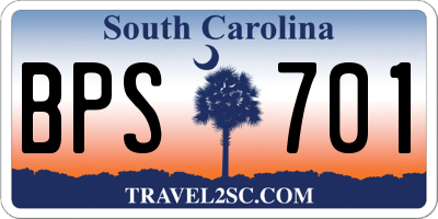SC license plate BPS701