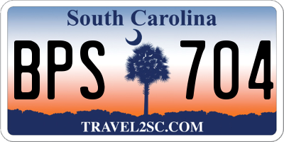 SC license plate BPS704
