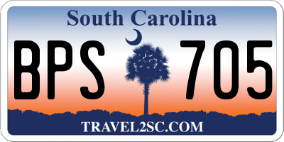 SC license plate BPS705
