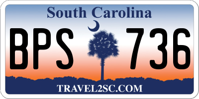 SC license plate BPS736
