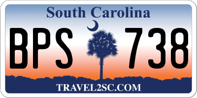 SC license plate BPS738