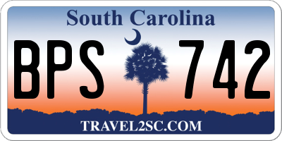 SC license plate BPS742