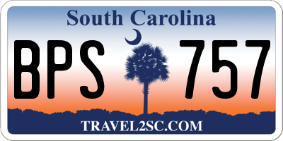 SC license plate BPS757