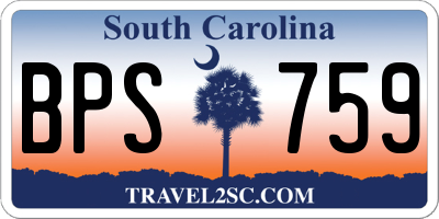 SC license plate BPS759