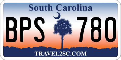 SC license plate BPS780