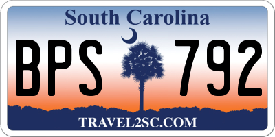 SC license plate BPS792
