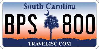 SC license plate BPS800