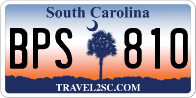 SC license plate BPS810