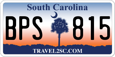 SC license plate BPS815