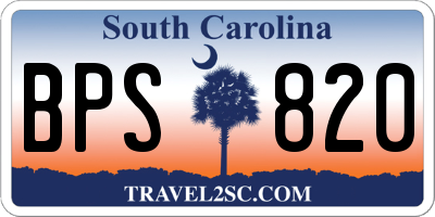SC license plate BPS820