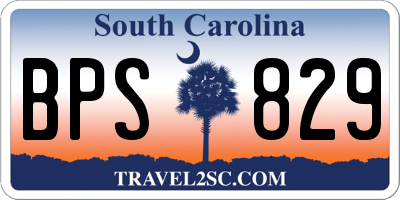SC license plate BPS829