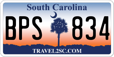 SC license plate BPS834