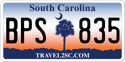 SC license plate BPS835
