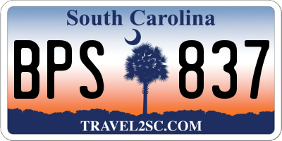 SC license plate BPS837