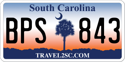 SC license plate BPS843