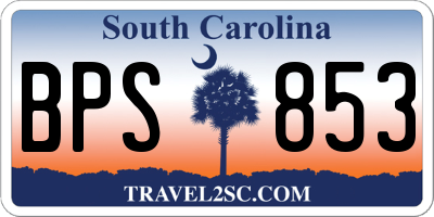 SC license plate BPS853