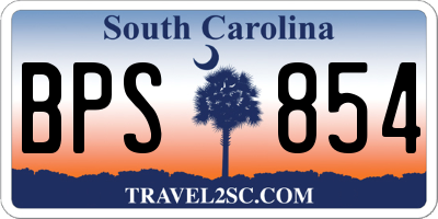 SC license plate BPS854