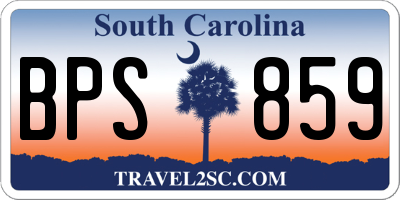 SC license plate BPS859