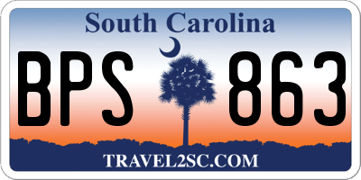 SC license plate BPS863