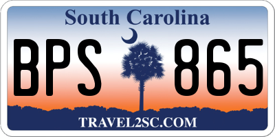 SC license plate BPS865