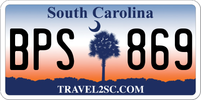 SC license plate BPS869