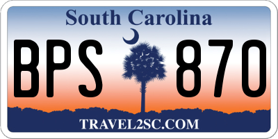 SC license plate BPS870