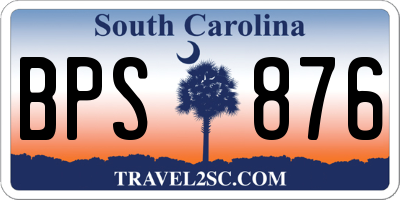 SC license plate BPS876