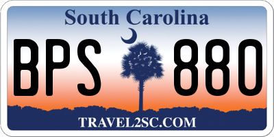 SC license plate BPS880