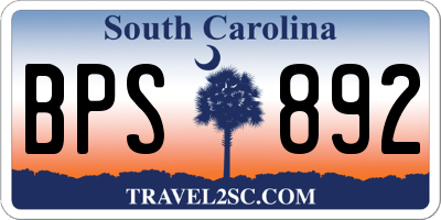 SC license plate BPS892