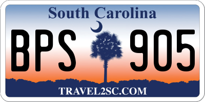 SC license plate BPS905