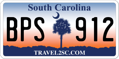 SC license plate BPS912