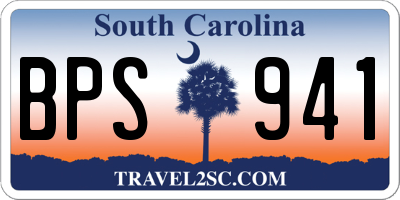 SC license plate BPS941