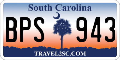 SC license plate BPS943
