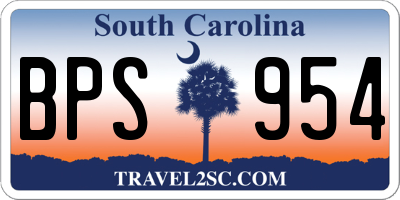 SC license plate BPS954