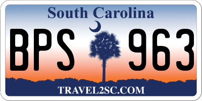 SC license plate BPS963