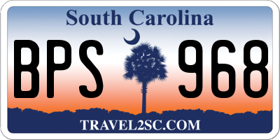 SC license plate BPS968