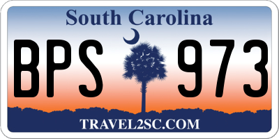 SC license plate BPS973
