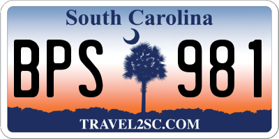 SC license plate BPS981