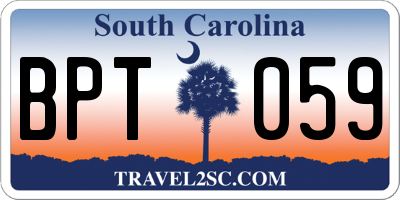 SC license plate BPT059