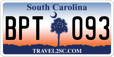 SC license plate BPT093