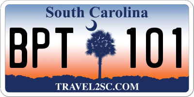 SC license plate BPT101