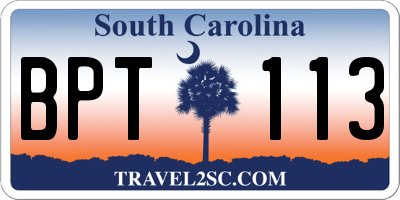 SC license plate BPT113